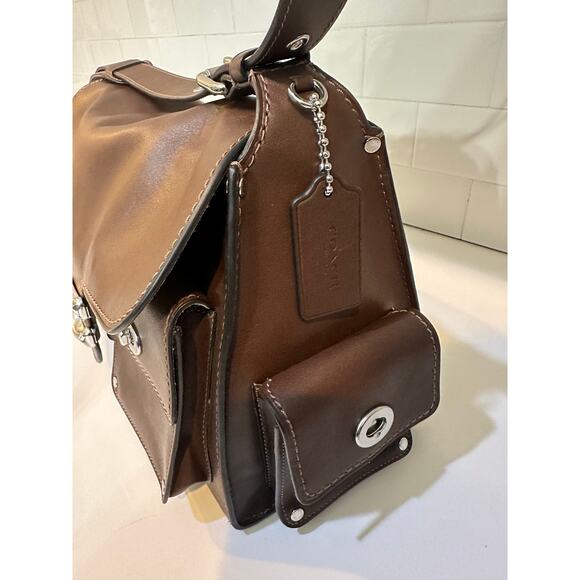 Coach Tabby 36 cargo Turnlock Women's Brown Western Shoulder Bag Rare - Picture 6 of 13